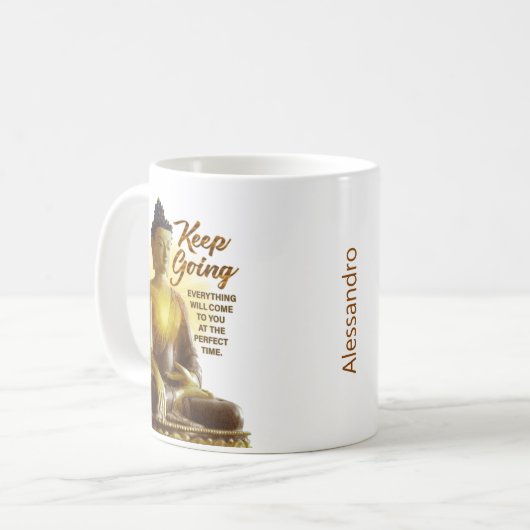 Inspiratie Boeddha Motivatie Wit Koffiemok (Voorkant links)