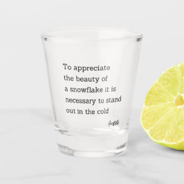 Inspiratie citaat Aristoteles Snowflake Shot Glas