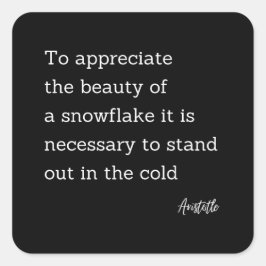Inspiratie citaat Aristoteles Snowflake Vierkante Sticker
