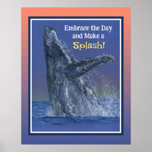 Inspiratie Fun Walvisprint - Zonsondergang Rand Poster