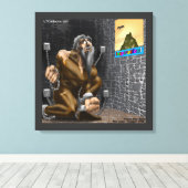 Inspiratie Funny Cartoon Motivation Canvas afdrukk (Insitu (Houten vloer))