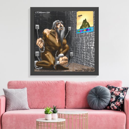 Inspiratie Funny Cartoon Motivation Canvas afdrukk (Insitu (Woonkamer))