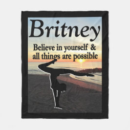 INSPIRATIE GEPERSONALISEERDE GYMNAST MEISJESDEKEN FLEECE DEKEN