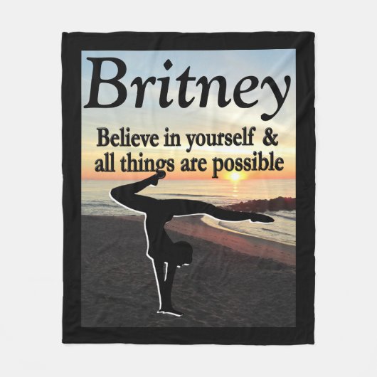 INSPIRATIE GEPERSONALISEERDE GYMNAST MEISJESDEKEN FLEECE DEKEN (Voorkant)