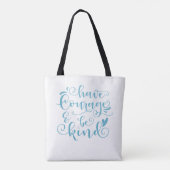 Inspiratie heeft moed en is aardig | Canvas tas (Achterkant)