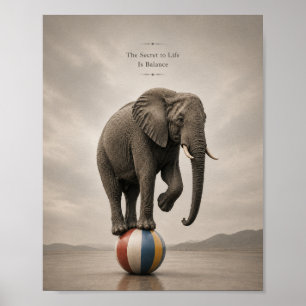 Inspiratie Het Geheim van Levensbalans Olifant Poster