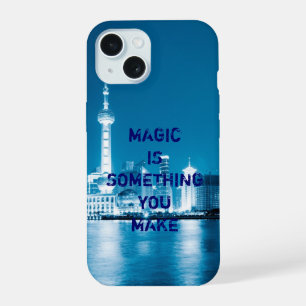 Inspiratie hoop citaat stad nacht iPhone 15 case