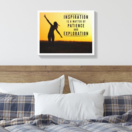 Inspiratie is geduld en onderzoek canvas afdruk (Insitu (Slaapkamer))
