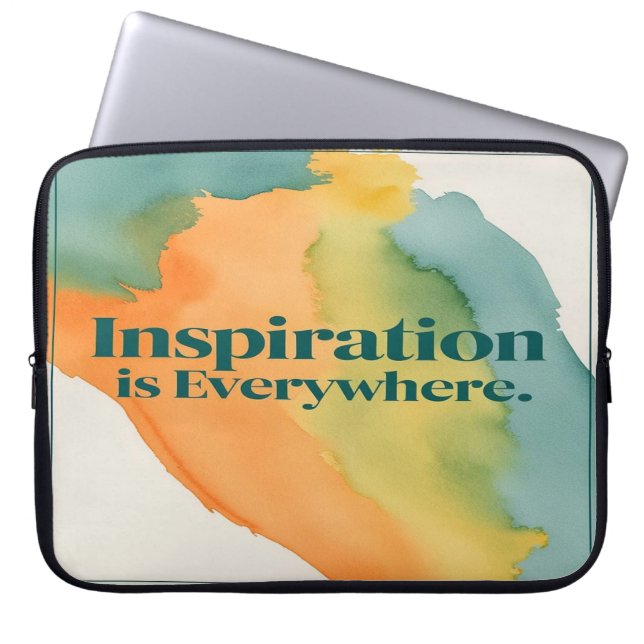 Inspiratie is overal laptop sleeve (Voorkant)