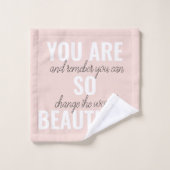 Inspiratie je bent zo mooi positief citaat bad handdoek (Wasdoekje)