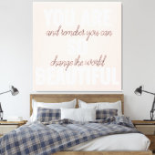 Inspiratie je bent zo mooi positief citaat canvas afdruk (Insitu (Slaapkamer))