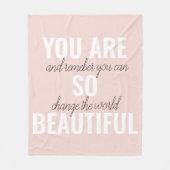 Inspiratie je bent zo mooi positief citaat fleece deken (Voorkant)