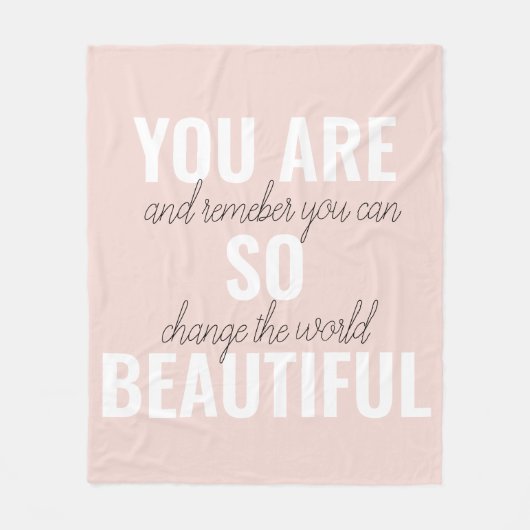 Inspiratie je bent zo mooi positief citaat fleece deken (Voorkant)