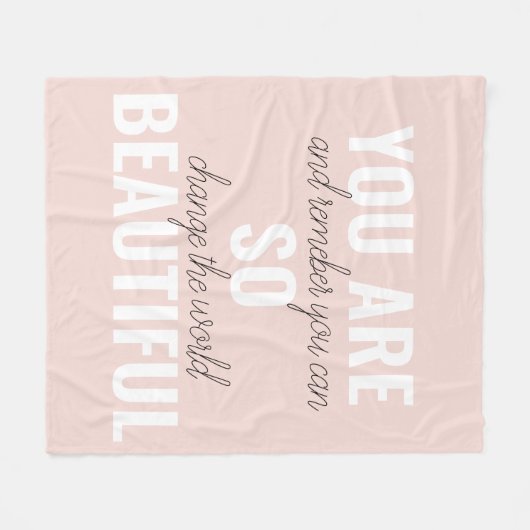 Inspiratie je bent zo mooi positief citaat fleece deken (Voorkant (Horizontaal))