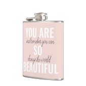 Inspiratie je bent zo mooi positief citaat heupfles (Links)