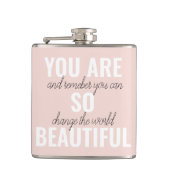 Inspiratie je bent zo mooi positief citaat heupfles (Voorkant)