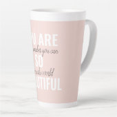 Inspiratie je bent zo mooi positief citaat latte mok (Rechterhoek)