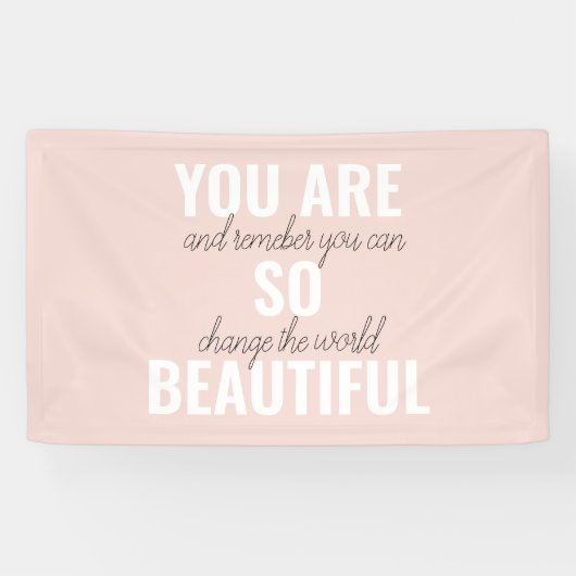 Inspiratie je bent zo mooi positief citaat spandoek (Horizontaal)