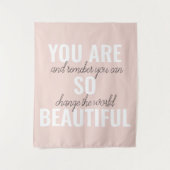 Inspiratie je bent zo mooi positief citaat wandkleed (Voorkant)