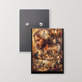 Inspiratie Jezus Christus Sleutelhanger – Heilige Button (Voorkant / Achterkant)