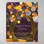 Inspiratie Liefdesbomen Paarse Trouwkaart Poster (Voorkant)