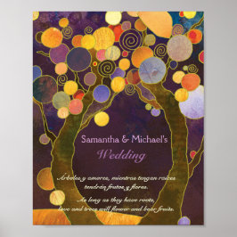 Inspiratie Liefdesbomen Paarse Trouwtekstbord Poster