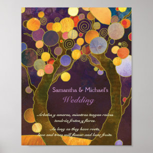 Inspiratie Liefdesbomen Paarse Trouwtekstbord Poster