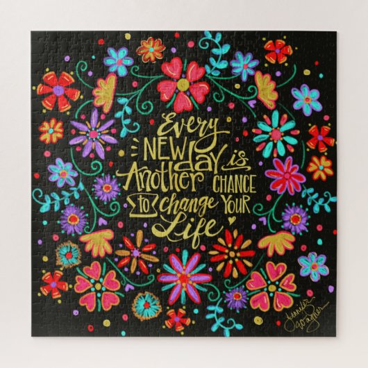 Inspiratie Nieuwe Dag Nieuwe Kansen Bloemen Inspir Legpuzzel (Verticaal)