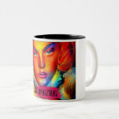 Inspiratie Nouveau Cup ontwerp "Je bent geweldig" Tweekleurige Koffiemok (Voorkant rechts)