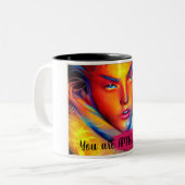 Inspiratie Nouveau Cup ontwerp "Je bent geweldig" Tweekleurige Koffiemok (Voorkant links)