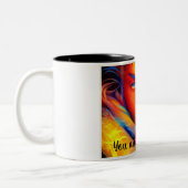 Inspiratie Nouveau Cup ontwerp "Je bent geweldig" Tweekleurige Koffiemok (Links)