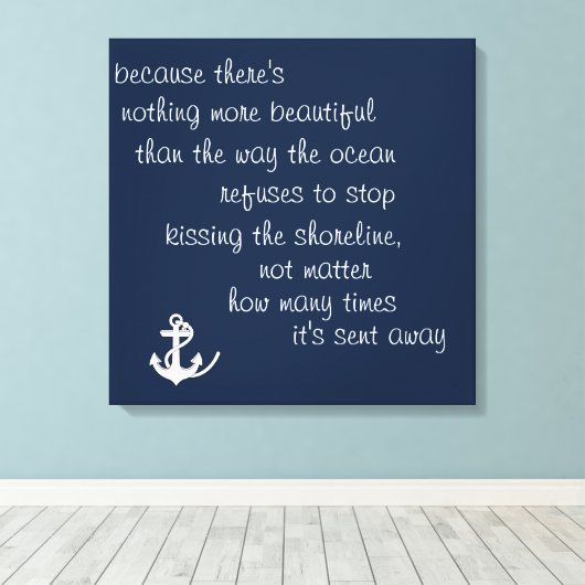 Inspiratie Ocean Quote Canvas Afdruk (Insitu (Houten vloer))