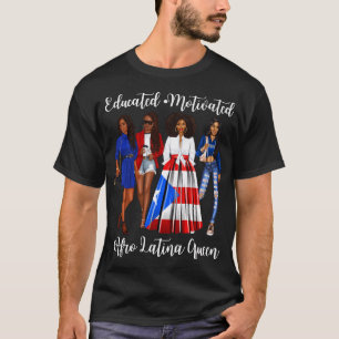 Inspiratie op Afro Latina Queen Puerto Ricaanse vr T-shirt