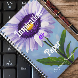 Inspiratie op Paars Paarse Margriet Bloesem Volwas Notitieboek