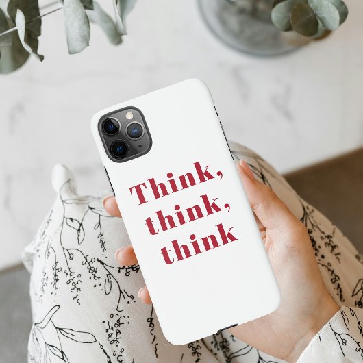 Inspiratie Positief Rood Denk Denk denk aan Citaat iPhone Hoesje
