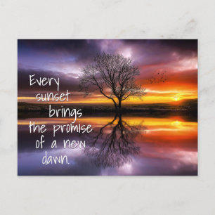 Inspiratie Quote New Dawn Sunset Briefkaart