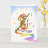 Inspiratie - Schattige Mouse Art Kaart (Gele Bloem)