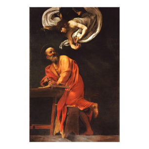 Inspiratie Sint Matthew Caravaggio schilderkunst Foto Afdruk