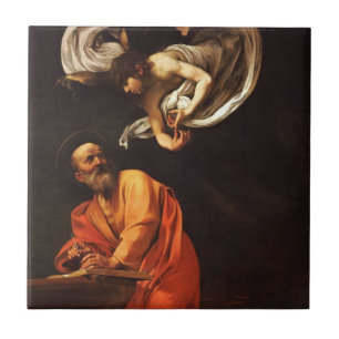 Inspiratie Sint Matthew Caravaggio schilderkunst Tegeltje