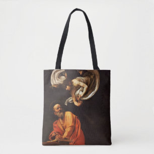 Inspiratie Sint Matthew Caravaggio schilderkunst Tote Bag