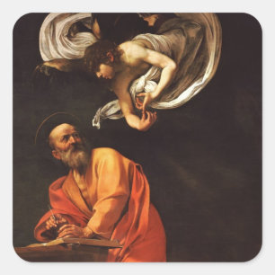 Inspiratie Sint Matthew Caravaggio schilderkunst Vierkante Sticker