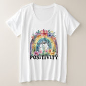 Inspiratie straalt positiviteit woord kunst regenb grote maat t-shirt (Design voorkant)