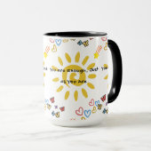 Inspiratie Sun & Vlinders Doodle Patroon Com Mok (Voorkant rechts)