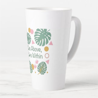 Inspiratie Tropisch Monstera Palmblad Positief Latte Mok