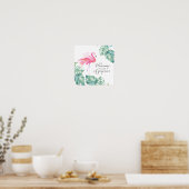 Inspiratie Tropische Waterverf Roze flamingo Poster (Keuken)