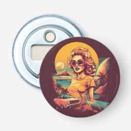 Inspiratie uit de jaren 50 retro vintage button flesopener