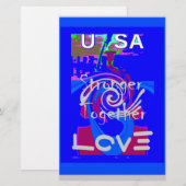 Inspiratie USA We zijn sterker samen met liefde Briefpapier (Voorkant / Achterkant)