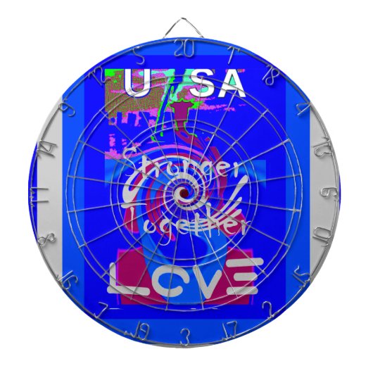 Inspiratie USA We zijn sterker samen met liefde Dartbord (Voorkant)