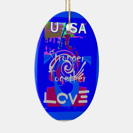 Inspiratie USA We zijn sterker samen met liefde Keramisch Ornament (Rechts)