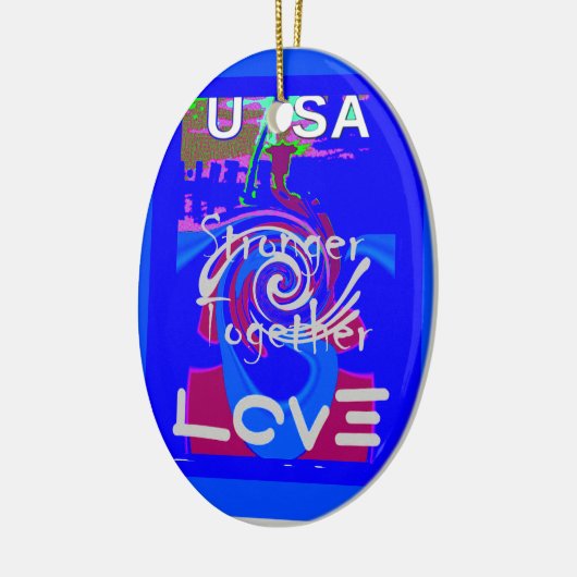 Inspiratie USA We zijn sterker samen met liefde Keramisch Ornament (Links)